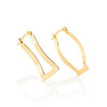 Brinco 522750 Folheado A Ouro Argola Retangular Rommanel Brinco 522750 Folheado A Ouro Argola Retangular Rommanel