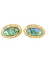 Brinco Abalone Oval Facetado Brinco Abalone Oval Facetado