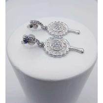 Brinco abebe cravejado com micro zircônia banhado a rhodium Brinco abebe cravejado com micro zircônia banhado a rhodium