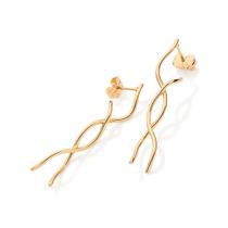 Brinco Abraço Fios Entrelaçados Banhado Ouro Rommanel 527628 Cor:Dourado