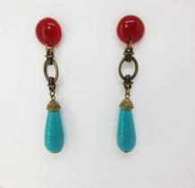 Brinco Acessório 021 Gota Turquesa