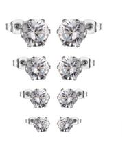 Brinco Aço Cirúrgico Zirconia Pde Luz - Prateado - 5 Mm