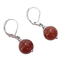 Brinco Aço Gancho Fechado com Agata Redonda