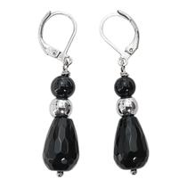 Brinco Aço Gancho Fechado Onix e Hematita Proteção Saude Brinco Aço Gancho Fechado Onix e Hematita Proteção Saude