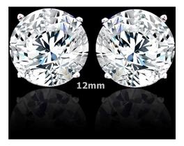 Brinco Aço Inox Com Zircônia 12mm Masculino Feminino Grande Brilho Eterno