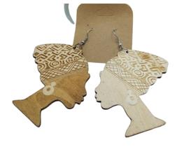 Brinco Afro madeira Claro