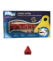 Brinco Allflex Linha Ultra Suino/Ovino Vermelho Numerado - 25 unidades