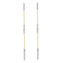 Brinco Alongado Com Malha Veneziana E Palitos Cravejados Brinco Alongado Com Malha Veneziana E Palitos Cravejados