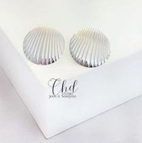 Brinco amare_ formato concha aço inox