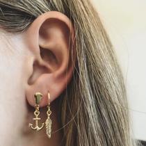 Brinco Âncora Pendurada de Semijoia