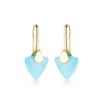 Brinco anzol com pedra triangular Brinco anzol com pedra triangular