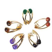 Brinco Arco Bolinha com Pedra Mista Dourado - 03 Unidades - ATACADO Brinco Arco Bolinha com Pedra Mista Dourado - 03 Unidades - ATACADO