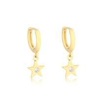 Brinco Argoa De Click Pingente Estrela Com Ponto De Luz Brinco Argoa De Click Pingente Estrela Com Ponto De Luz