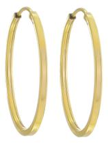 Brinco Argola 14 Mm Em Ouro 18k 750 Dourado