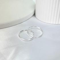 Brinco Argola 20mm Redonda Lisa Em Prata 925