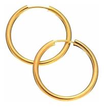 Brinco Argola 25mm Fio Redondo Unissex Ouro 18k K145 03332