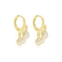 Brinco Argola 3 Pérolas Banhado A Ouro 18K