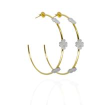 Brinco argola 3 trevo da sorte Brinco argola 3 trevo da sorte