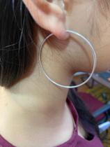 Brinco Argola 4.5 cm fio redondo grosso Prata 925