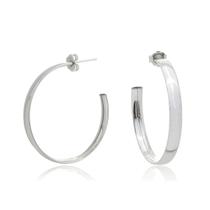 Brinco Argola 4cm Prata 925 Grosso 1º e 2º Furo Oferta