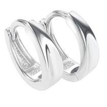 Brinco Argola Abaulada Curvada em Prata de Lei