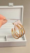 BRINCO ARGOLA ABERTA 2 FIOS DOURADO Dourado