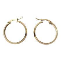 Brinco Argola Aço Banhado a Ouro Dourado p/ dia a dia
