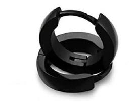 Brinco Argola Aço Prata Preto Dourado 6 Mm Clicker - 2 Pçs