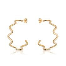 Brinco Argola Banhado a Ouro 18k Zig Zag Brinco Argola Banhado a Ouro 18k Zig Zag