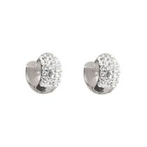 Brinco Argola Banhado a Ouro Branco Antialérgico Com Strass