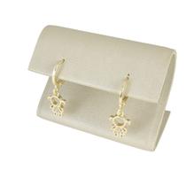 Brinco Argola Banhado a Ouro Com Menina Pendurada e Pedras Bijou Art