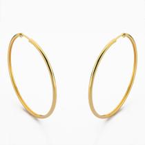 Brinco Argola Básica Tubo Banhado Ouro 18K