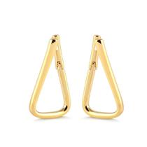 Brinco Argola Bipartida Lisa Folheado A Ouro Dourada