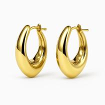Brinco Argola Bojo Abaulada em Ouro 18k