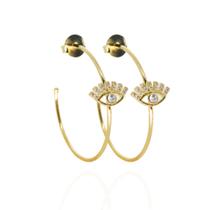 Brinco argola c/ olho grego