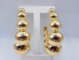 Brinco argola circulo banhado a ouro 18k