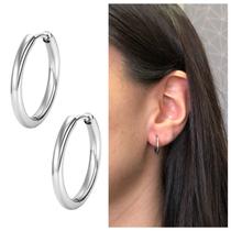 Brinco Argola Click aço cirúrgico Lisa 12mm antialérgico Brinco Argola Click aço cirúrgico Lisa 12mm antialérgico