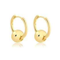 Brinco Argola Click Bola Duas Formas Uso Folheado A Ouro