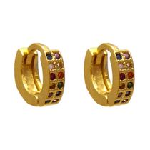 Brinco Argola Click Colorida Pequena Folheado em Ouro 18K Softjoias Brinco Argola Click Colorida Pequena Folheado em Ouro 18K Softjoias