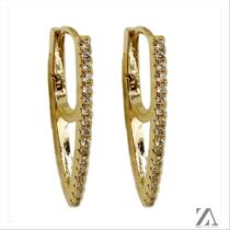 Brinco Argola Click com Detalhes em Micro Zircônia Brinco Argola Click com Detalhes em Micro Zircônia