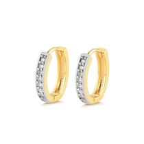 Brinco Argola Click Com Zircônias Folheado A Ouro