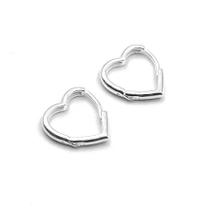 Brinco Argola Click Coração pequeno 14mm - Prata 925 Brinco Argola Click Coração pequeno 14mm - Prata 925