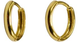 Brinco argola click lisa abaulada grande ouro 18k Brinco argola click lisa abaulada grande ouro 18k