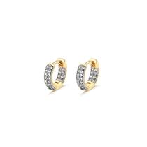 Brinco Argola Click Pequena Dois Filetes Microzirconias Brinco Argola Click Pequena Dois Filetes Microzirconias