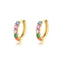 Brinco Argola Click Pequena Multicolor Folheado A Ouro Brinco Argola Click Pequena Multicolor Folheado A Ouro