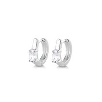 Brinco Argola Click Zircônia Em Prata 925 Brinco Argola Click Zircônia Em Prata 925