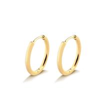 Brinco Argola Clikc Grande Lisa Folheado A Ouro Dourada