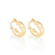 BRINCO ARGOLA COM BORDAS TRABALHADAS COM LUA E ESTRELA Brinco feminino folheado a ouro 18k joia antialérgica presente feminino mulheres