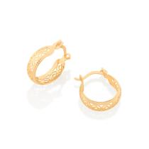 Brinco argola com circulos vazadosmed 1,4 cm de diâmetro