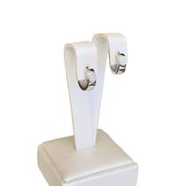 Brinco Argola com Coração cravejada banhado a ródio 08.4795 G Brinco Argola com Coração cravejada banhado a ródio 08.4795 G